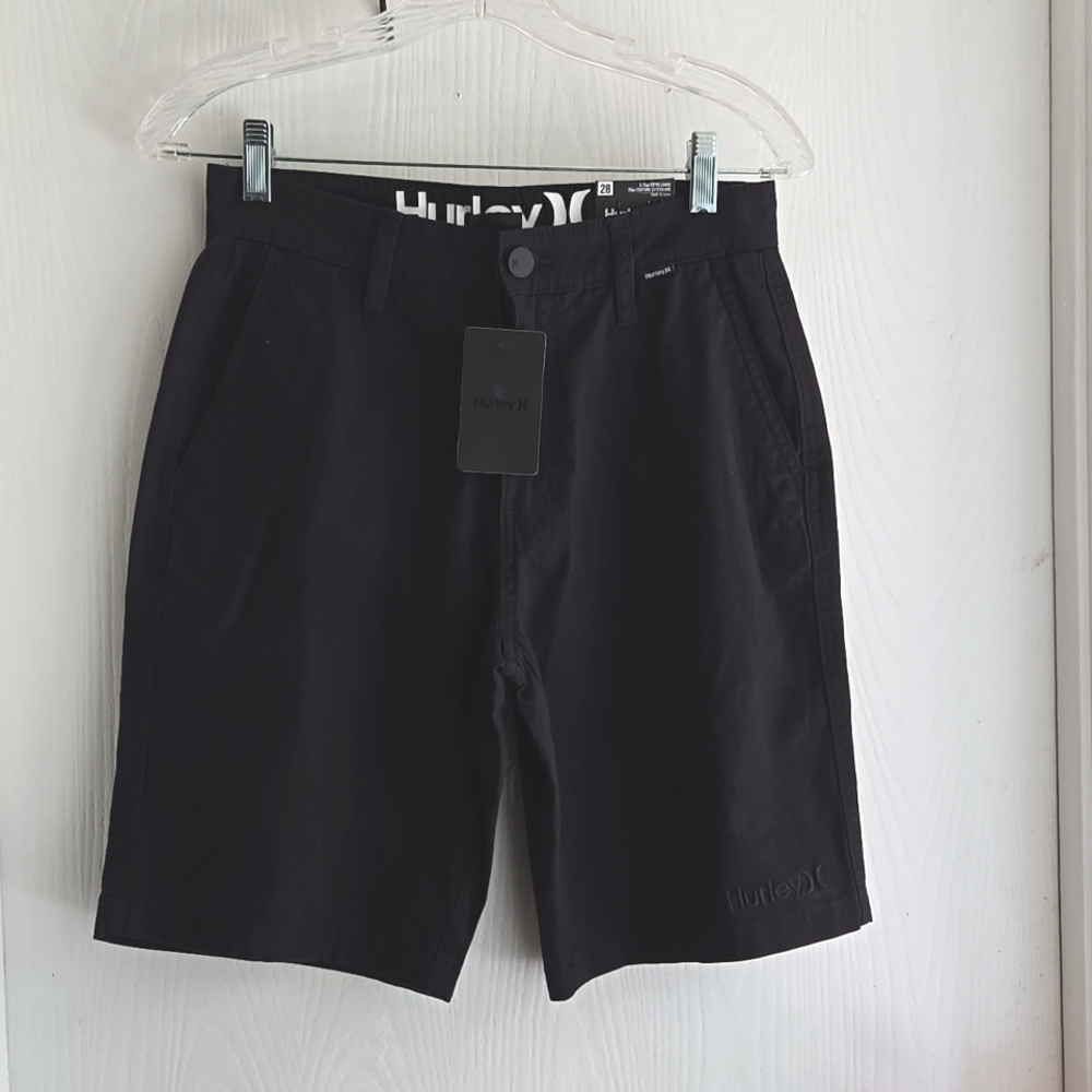 Hurley| Black Cottton Walking Shorts 28 NEW